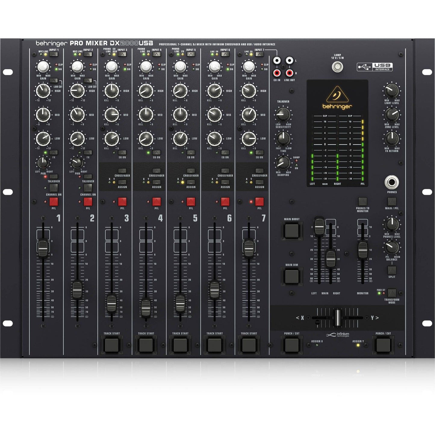 Behringer DX2000USB Professional 7-Channel DJ Mixer (000-96802-00010)