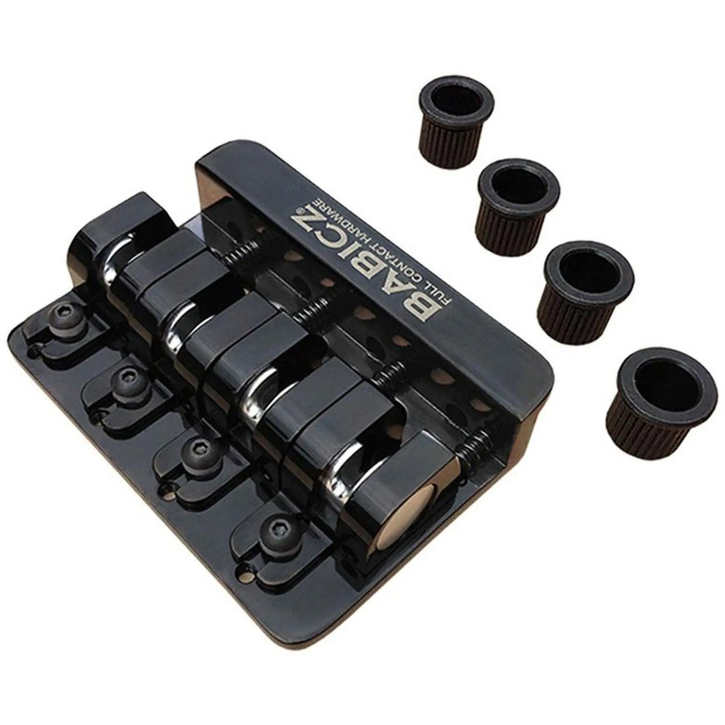 Babicz Full Contact Hardware FCH4 AM BASS BRIDGE, 4 String - String Thru BLACK (FCH4AMBK)