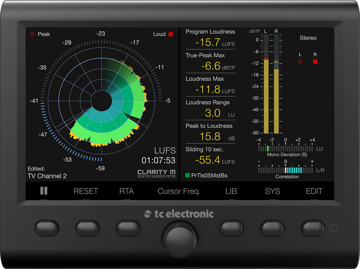 TC Electronic Clarity M 2.0 Stereo and 5.1 Audio Loudness Meter (000-DC800-00010)