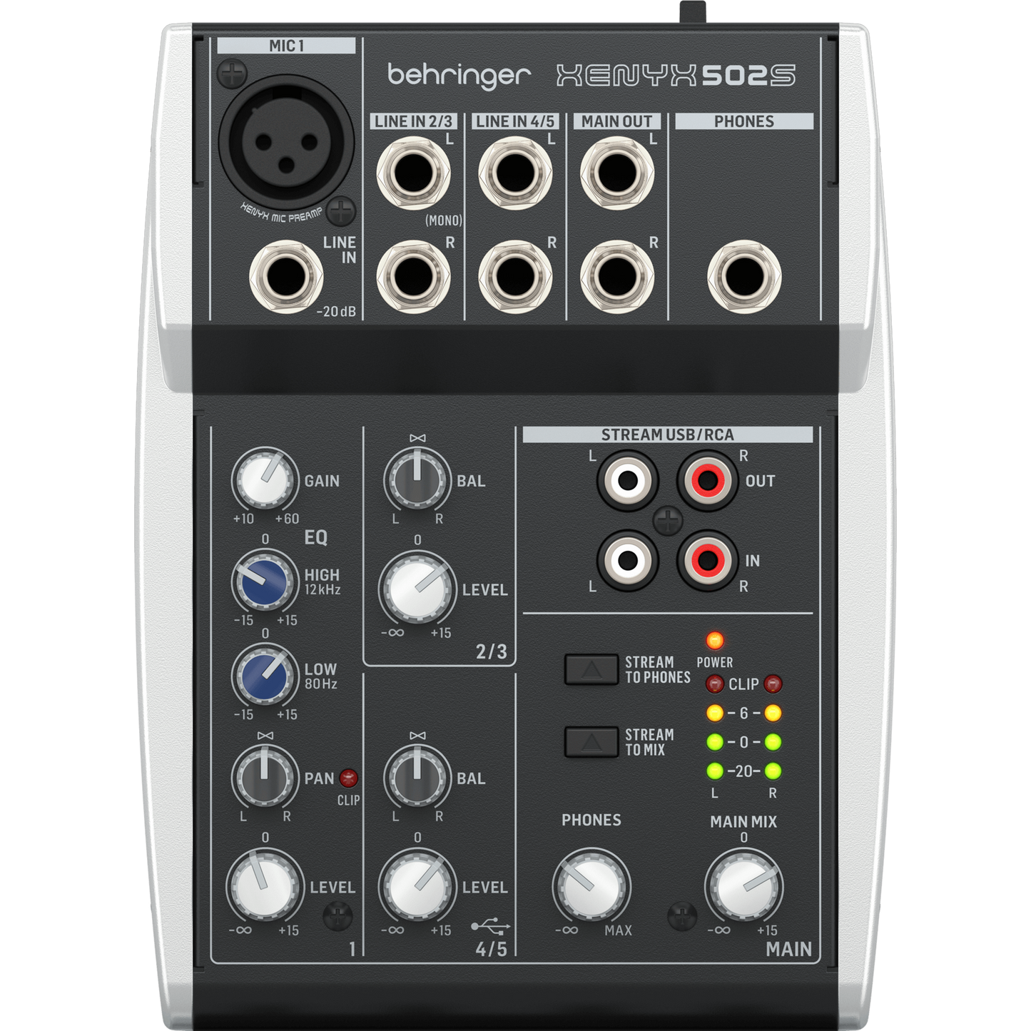 Behringer Xenyx 502S 5-Channel Analog Streaming Mixer (0601-AHT86-US1)