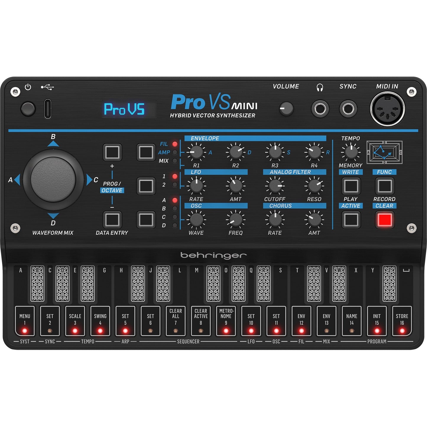 Behringer PRO VS MINI Portable 4-Voice Hybrid Synthesizer (0722-ABF86-001)