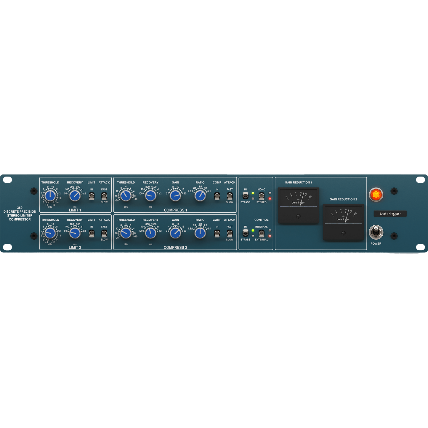 Behringer 369 Classic 2-Channel Precision Stereo Compressor and Limiter (0817-ABK86-US1)