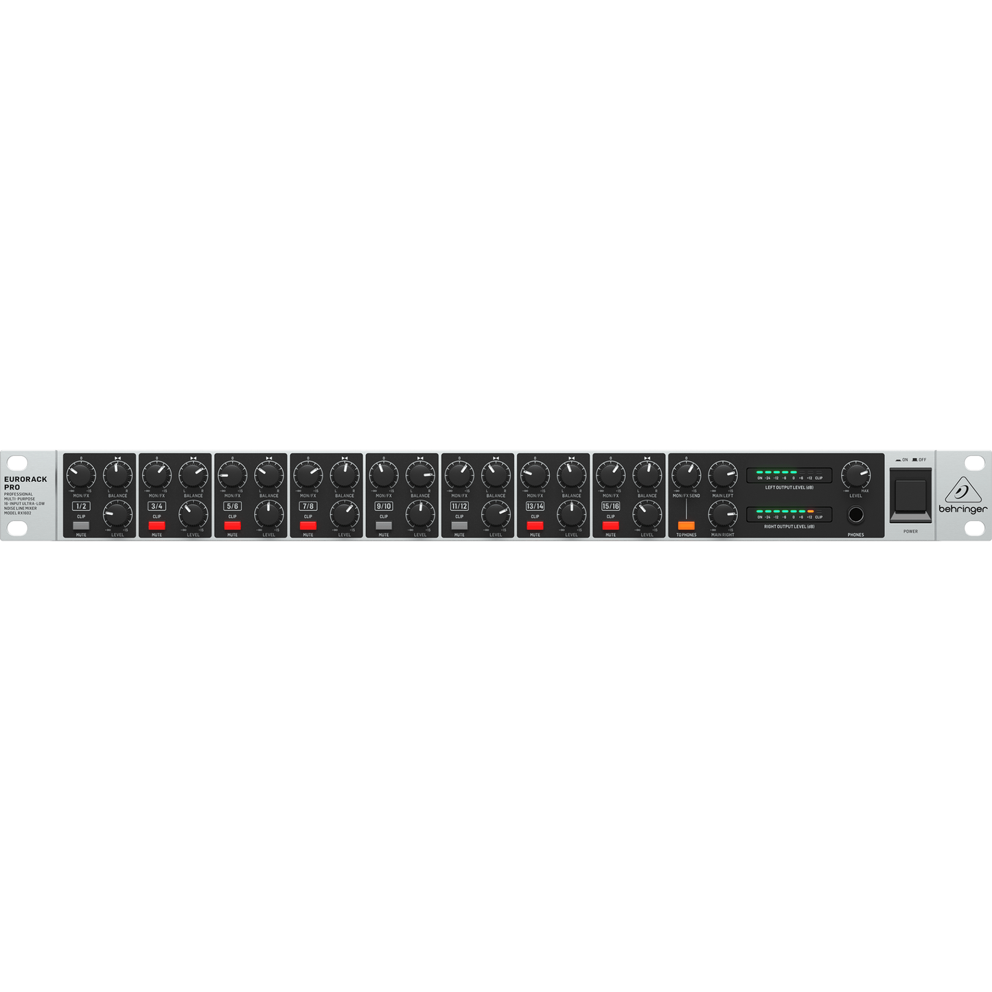 Behringer Eurorack Pro RX1602 V2 Stereo Line Mixer (RX1602)