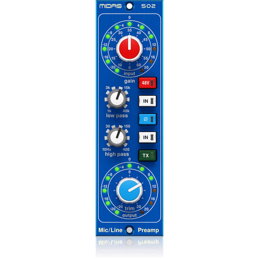 Midas 502 Microphone Preamplifier 500-Series (MICROPHONEPREAMP502)