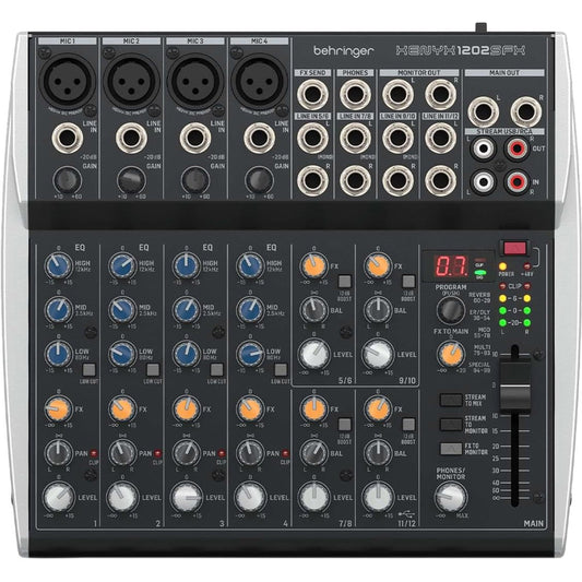 Behringer Xenyx 1202SFX 12-channel Analog Streaming Mixer (XENYX1202SFX)