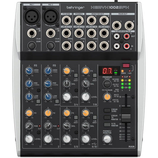 Behringer Xenyx 1002SFX 10-Channel Analog Streaming Mixer (0601-AHQ86-US1)