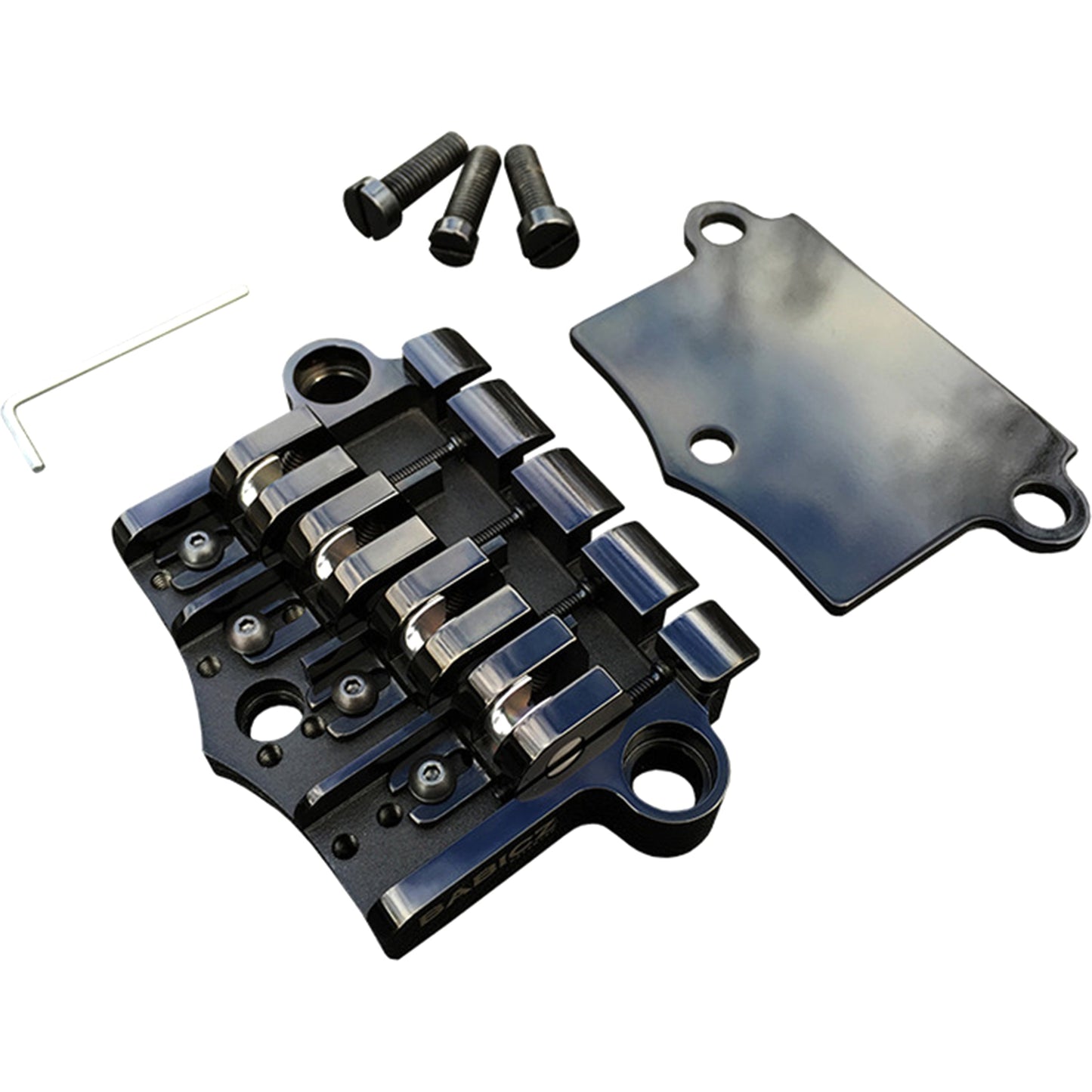 Babicz Full Contact Hardware FCH-3 Original Series Gibson 3 Point Style Bass Bridge - Black (FCH3PT4BK)