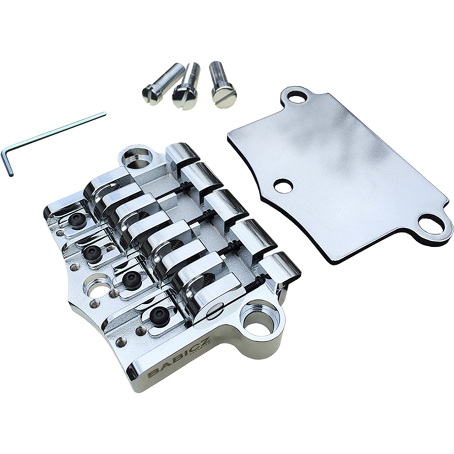 Babicz Full Contact Hardware FCH-3 Original Series Gibson 3 Point Style Bass Bridge - Chrome (FCH3PT4CH)