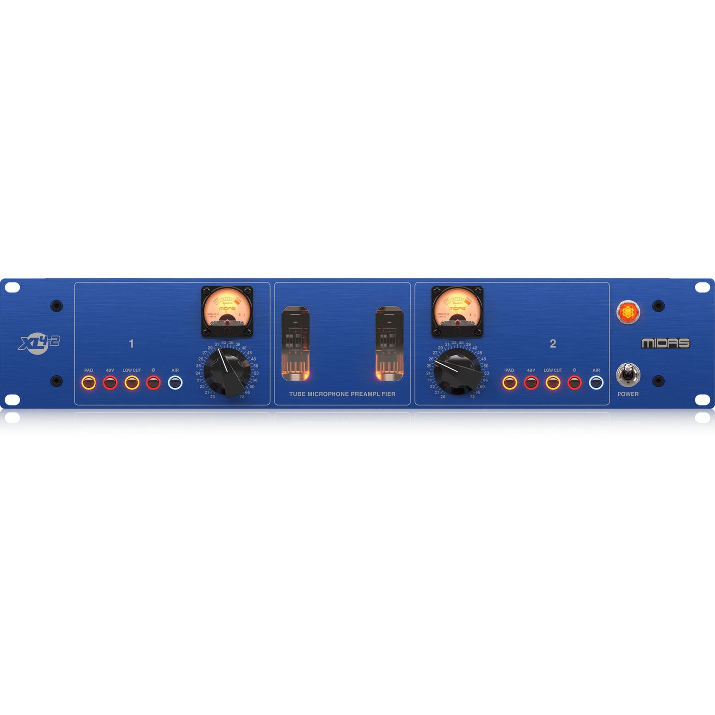 Midas XL4-2 2-Channel Vacuum Tube Mic Preamp (0838-ABB86-US1)