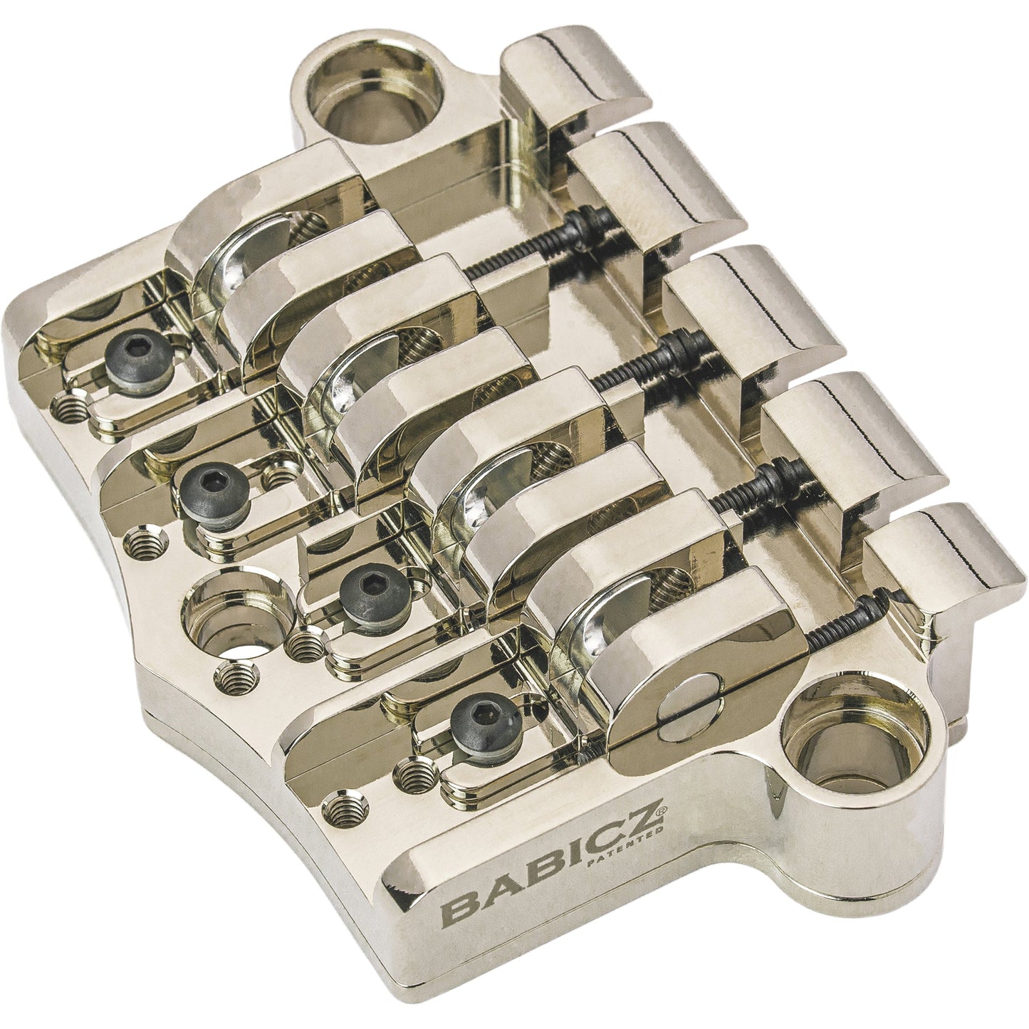 Babicz Full Contact Hardware FCH-3 Original Series Gibson 3 Point Style Bass Bridge - Nickel (FCH3PT4NK)