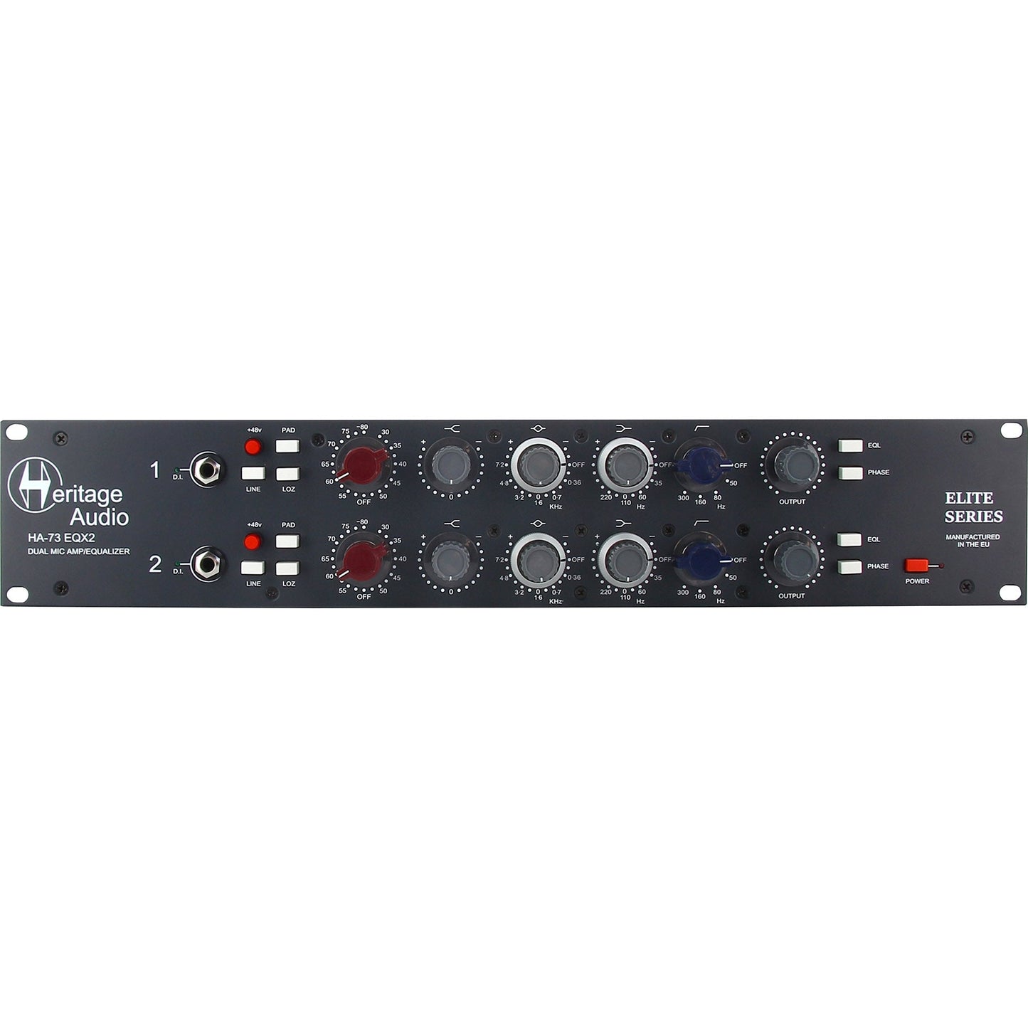 Heritage Audio HA73EQx2 Elite Dual-Channel Full Rack Mic Pre with EQ (HA73EQX2)