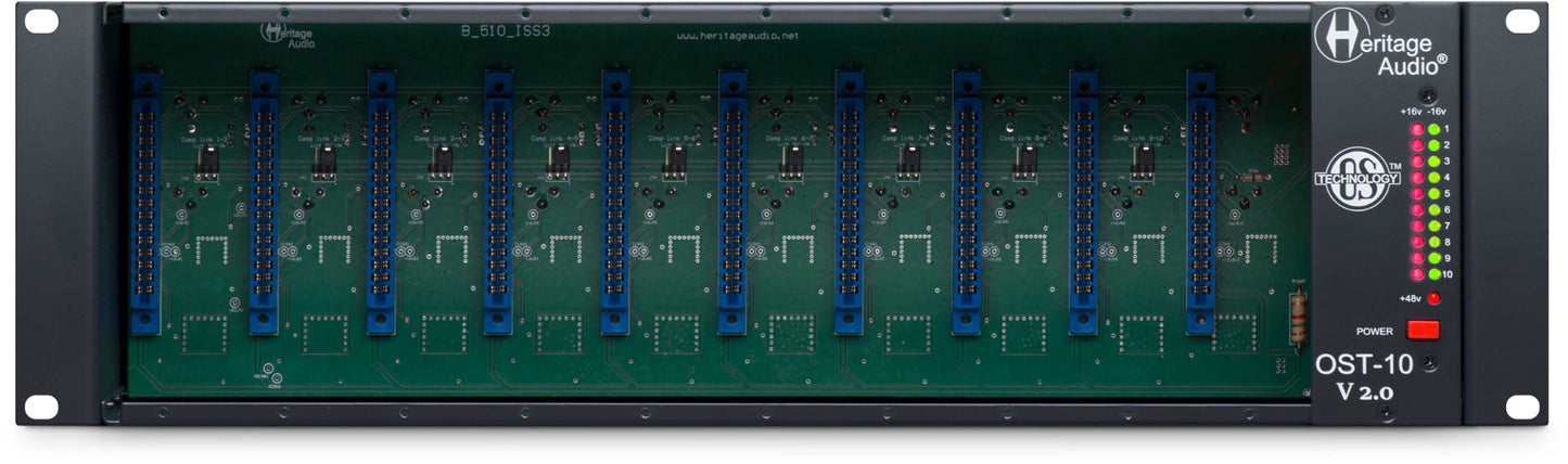 Heritage Audio OST-10 V2.0 500 Series - 10 Slot Rack with OS Tech (HAOST10V2)